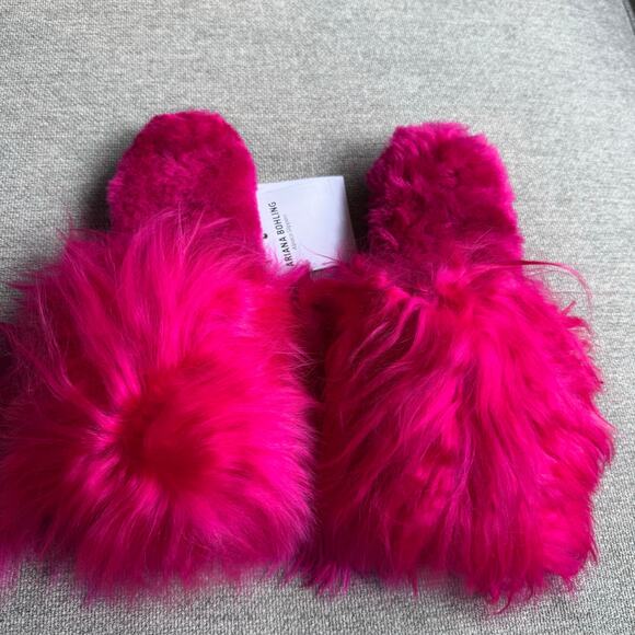 Ariana Bohling Suri Alpaca Fur Slippers Hot Pink Women's Small (6/7) New - Picture 4 of 15